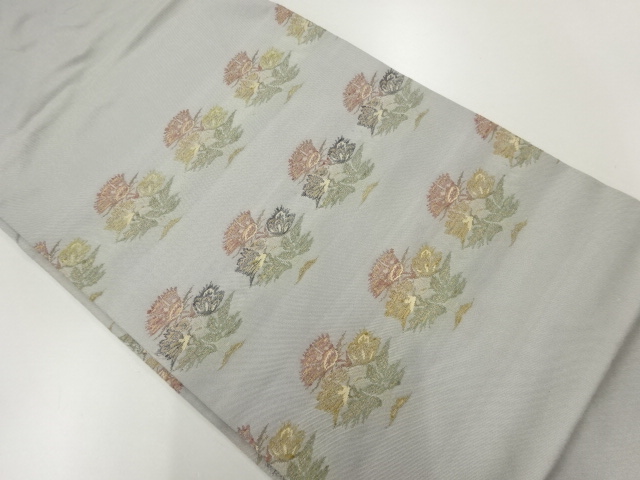 JAPANESE NAGOYA OBI / WOVEN FLORAL PLANTS